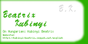 beatrix kubinyi business card